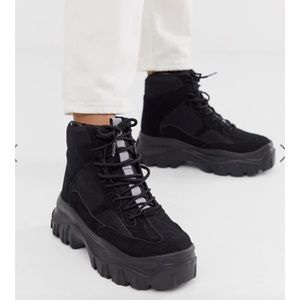 Truffle Collection Chunky Lace Up Boot